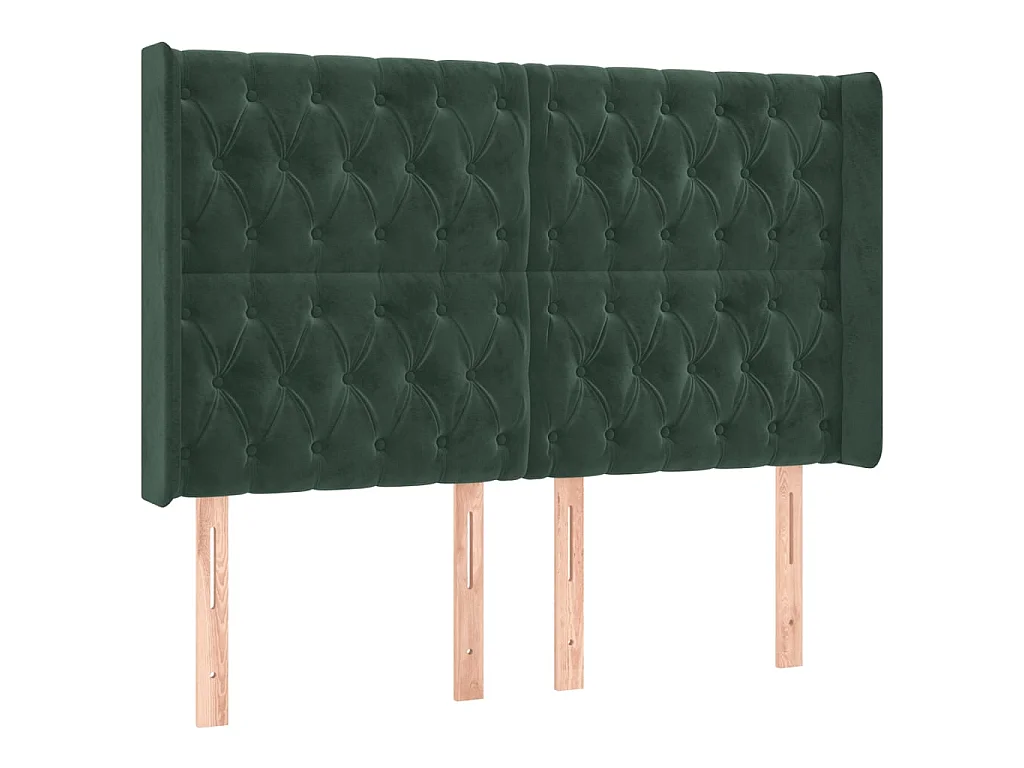 LED Kopfteil,Bettkopfteil Dunkelgrün 163x16x118/128 cm Samt -gkd967783