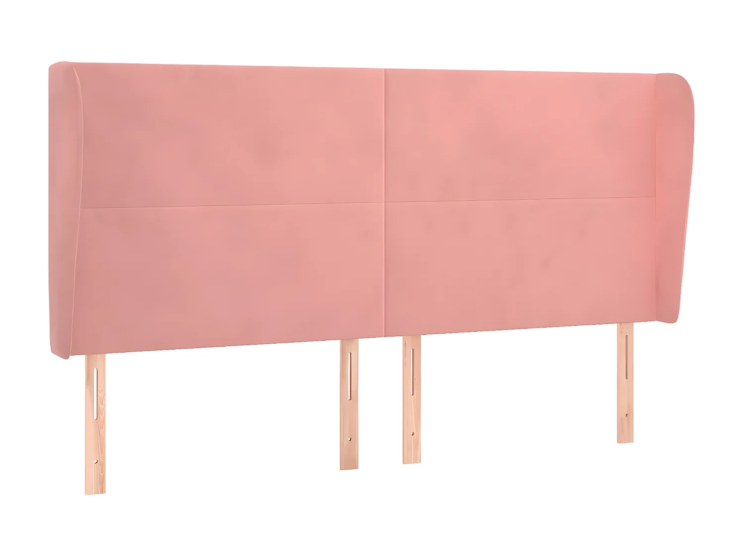 Tête de lit avec oreilles Rose 163x23x118/128 cm Velours POI53617 BonneVie Meuble