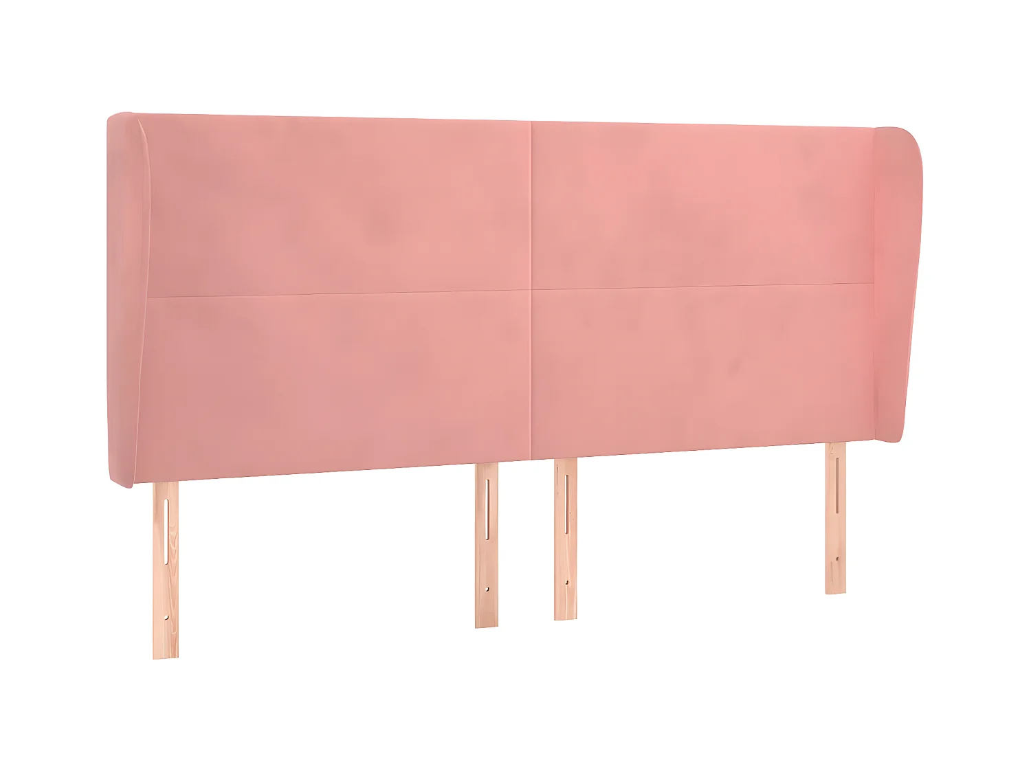 Tête de lit avec oreilles Rose 163x23x118/128 cm Velours POI53617 BonneVie Meuble