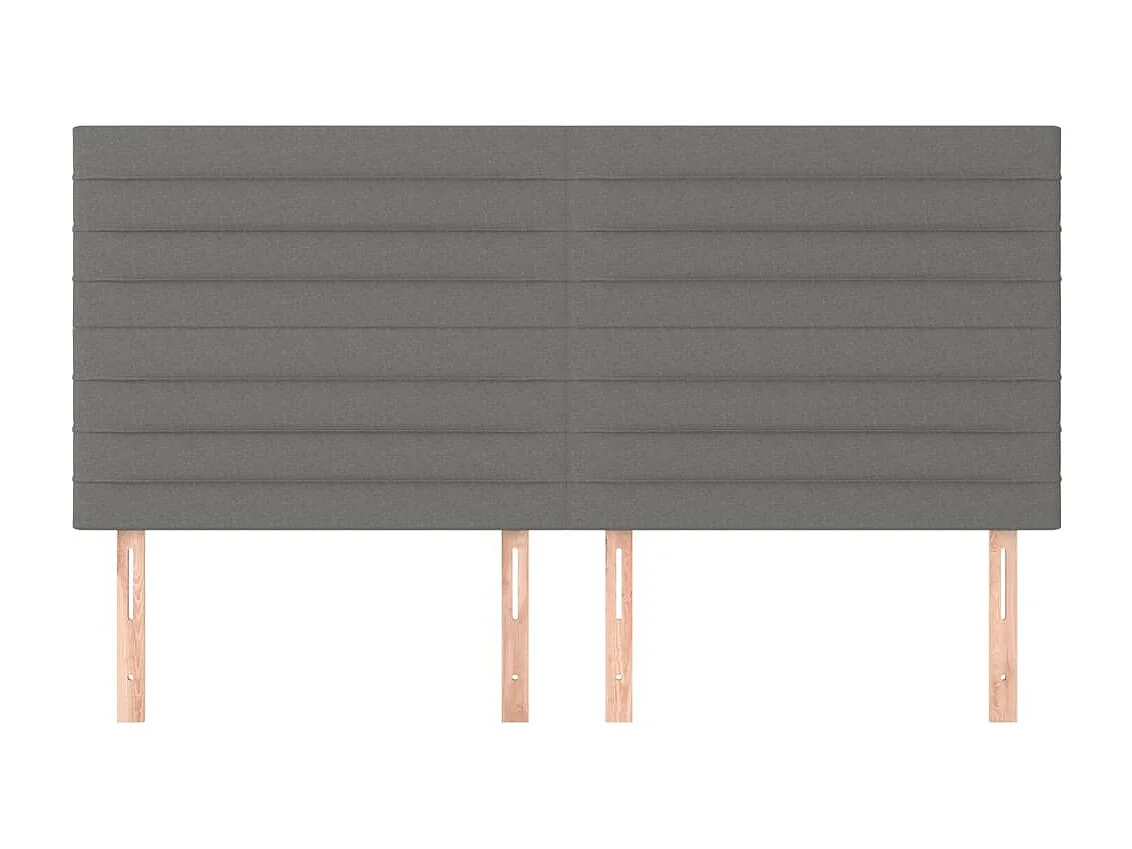 Têtes de lit 4 pcs Gris foncé 80x5x78/88 cm Tissu POI38102 BonneVie Meuble