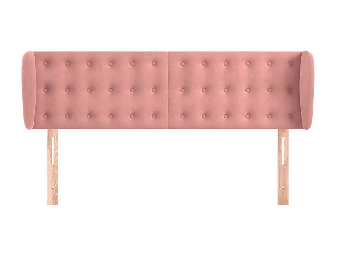 Tête de lit avec oreilles Rose 147x23x78/88 cm Velours POI16854 BonneVie Meuble