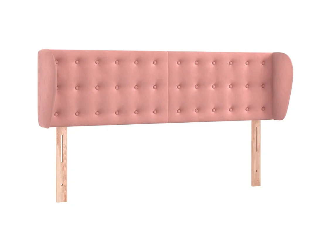 Tête de lit avec oreilles Rose 147x23x78/88 cm Velours POI16854 BonneVie Meuble