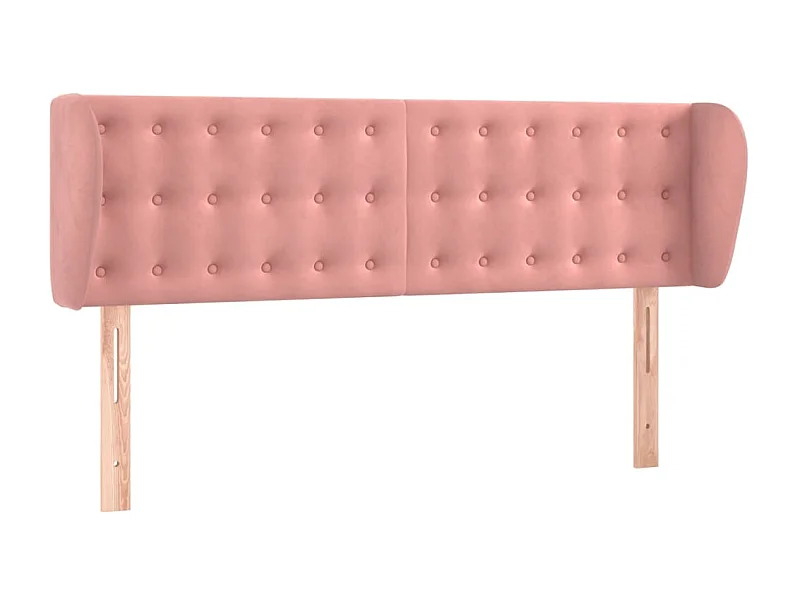 Tête de lit avec oreilles Rose 147x23x78/88 cm Velours POI16854 BonneVie Meuble