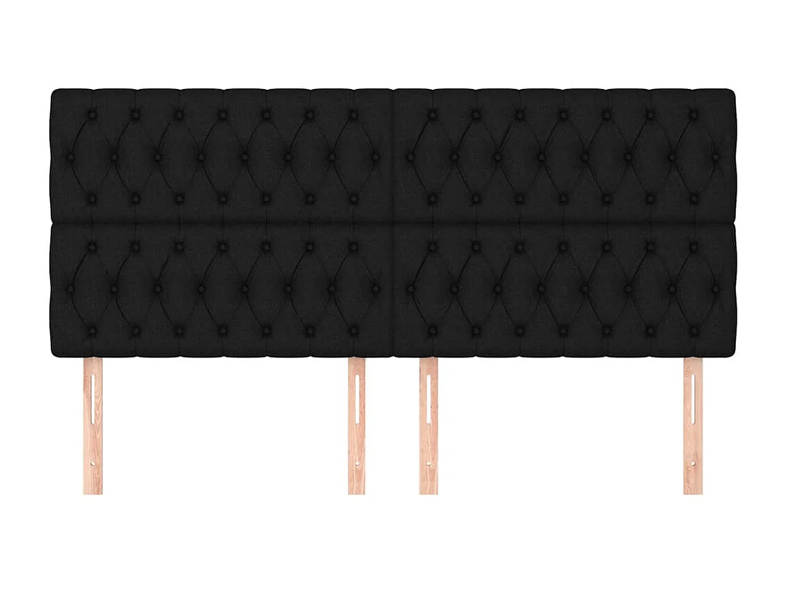 Têtes de lit 4 pcs Noir 90x7x78/88 cm Tissu POI91515 BonneVie Meuble