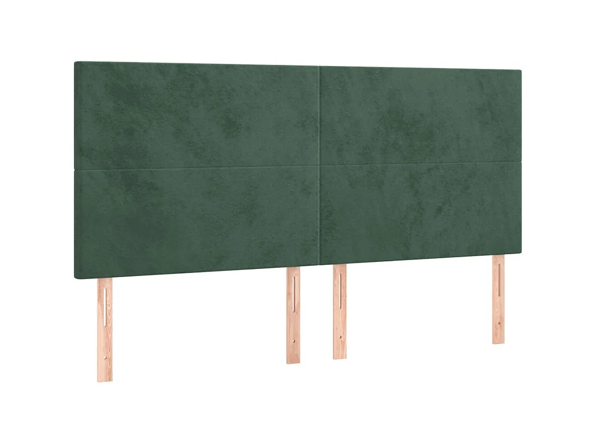 Têtes de lit 4 pcs Vert foncé 100x5x78/88 cm Velours POI93379 BonneVie Meuble