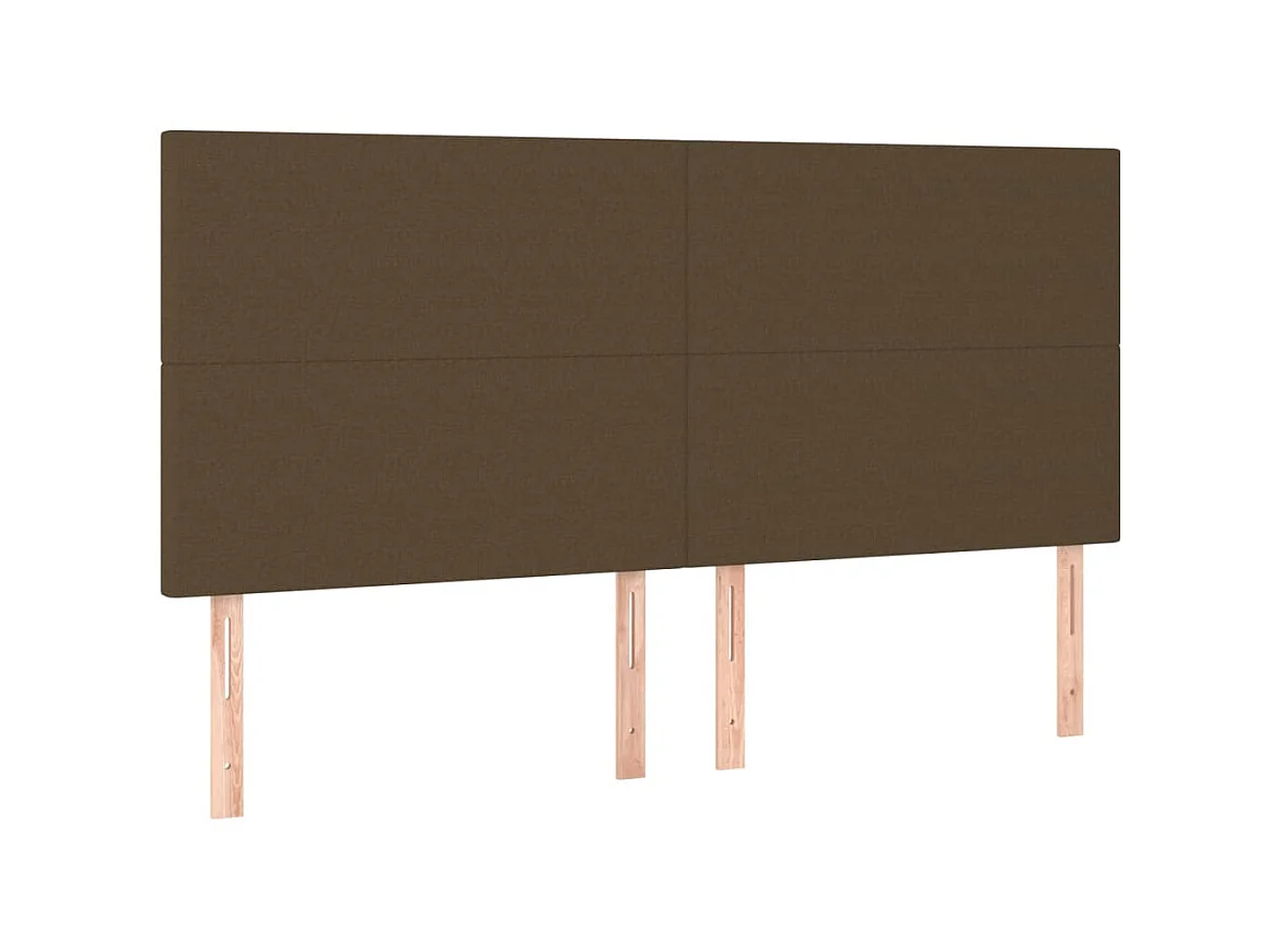 Têtes de lit 4 pcs Marron foncé 100x5x78/88 cm Tissu POI44064 BonneVie Meuble