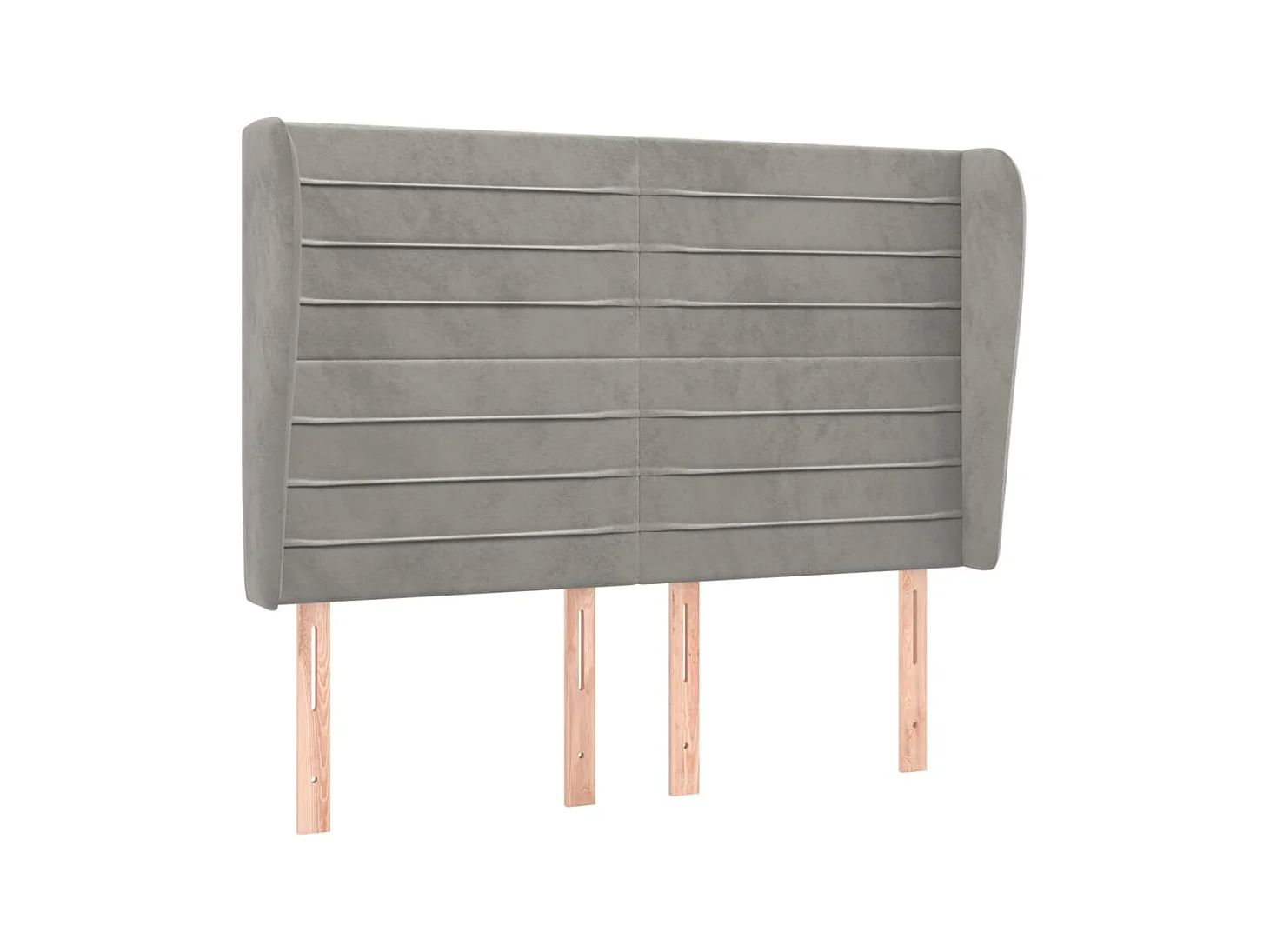 Tête de lit avec oreilles Gris clair 147x23x118/128 cm Velours POI70403 BonneVie Meuble