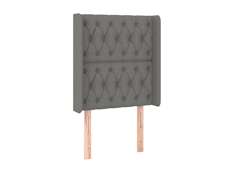 Hoofdbord met randen 83x16x118/128 cm stof donkergrijs NL128735