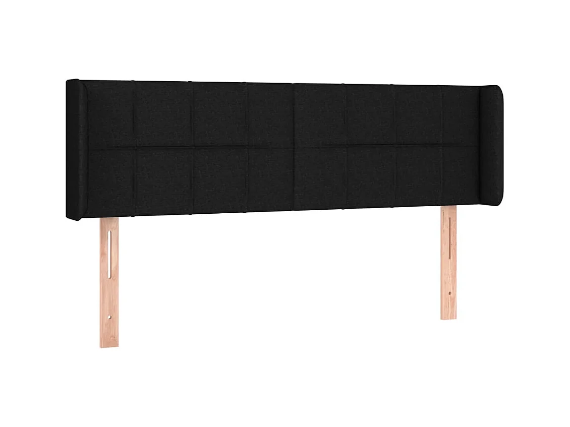 Testiera | Testata del letto ad Orecchio Nera 147x16x78/88 cm in Tessuto