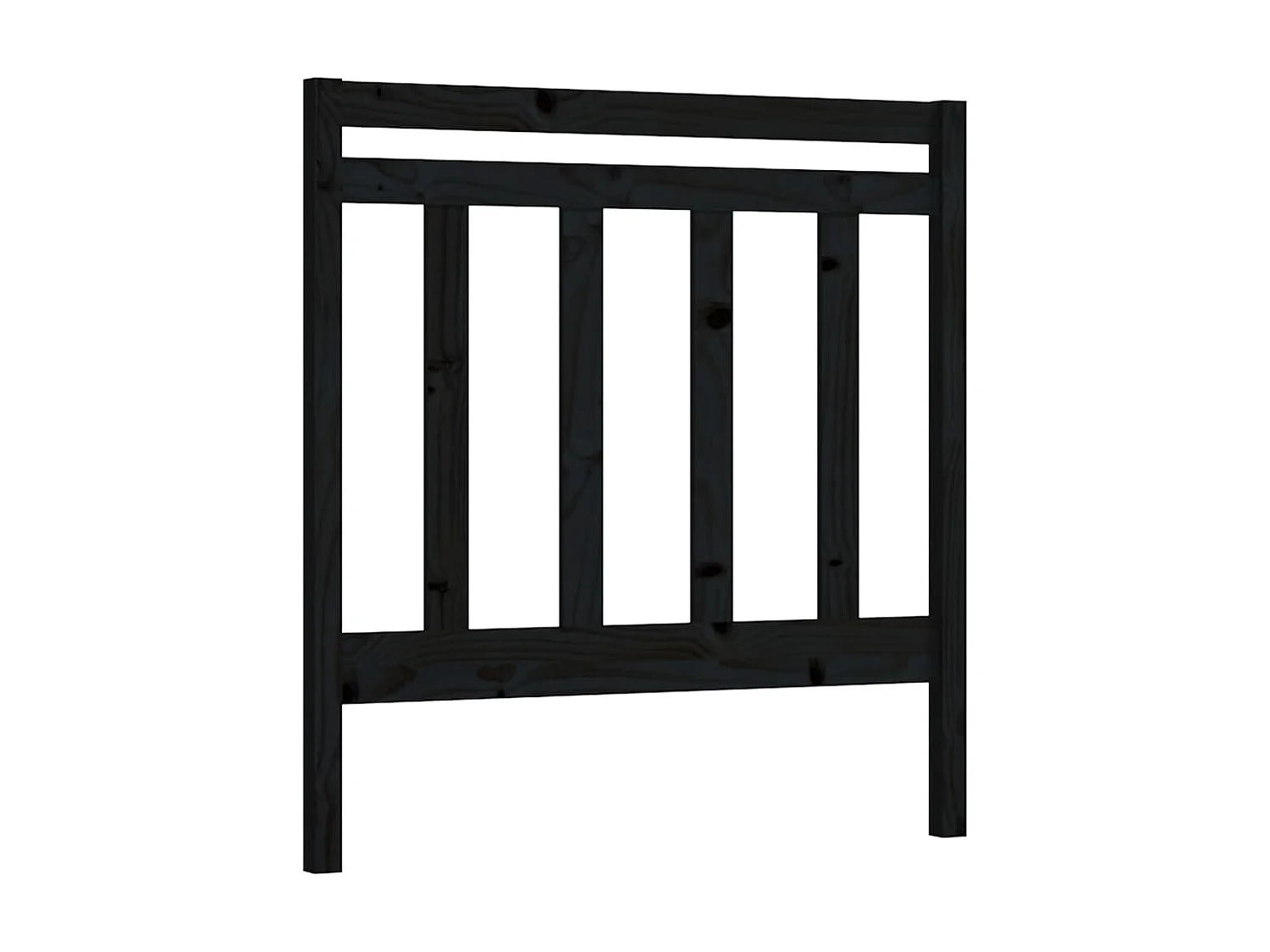 Cabeceira de cama 106x4x100 cm pinho maciço preto PT367437