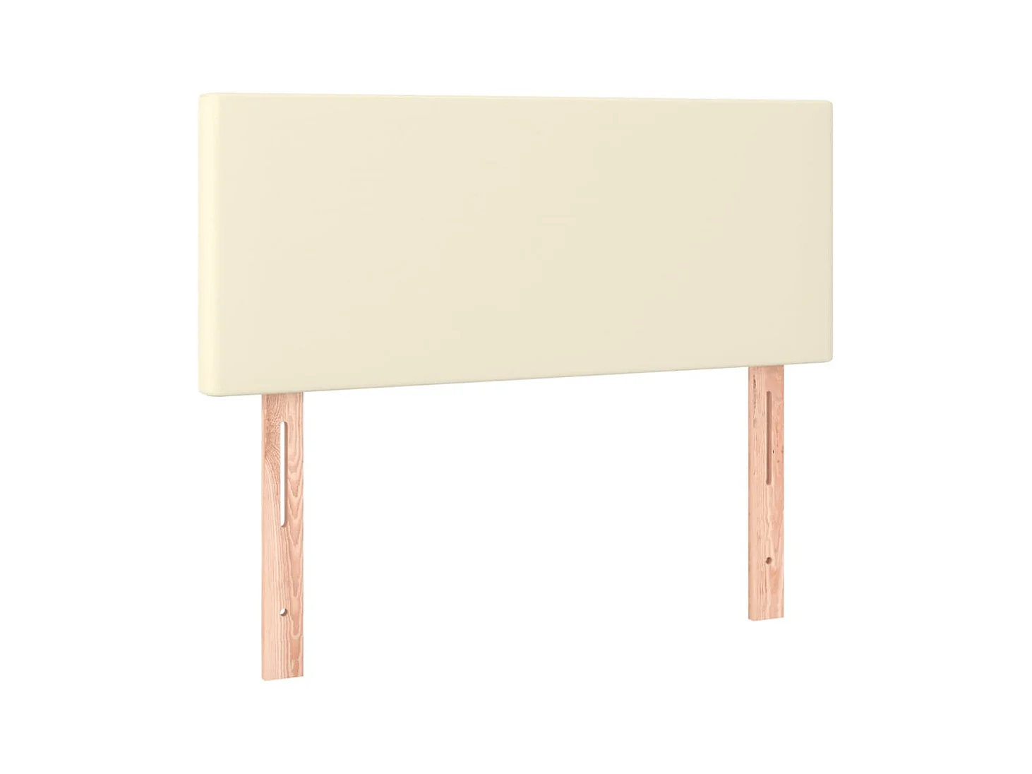 Cabeceira de cama couro artificial 100x5x78/88 cm creme PT370162