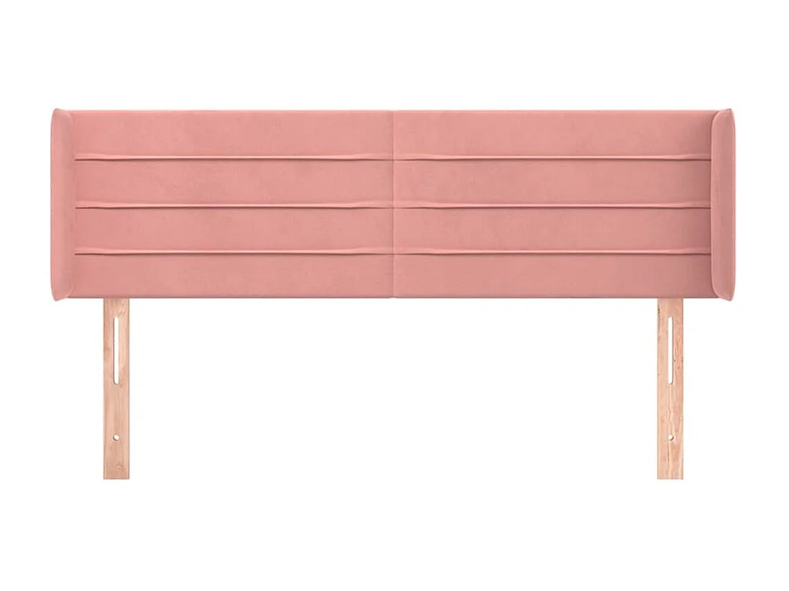 Tête de lit avec oreilles Rose 147x16x78/88 cm Velours POI15127 BonneVie Meuble