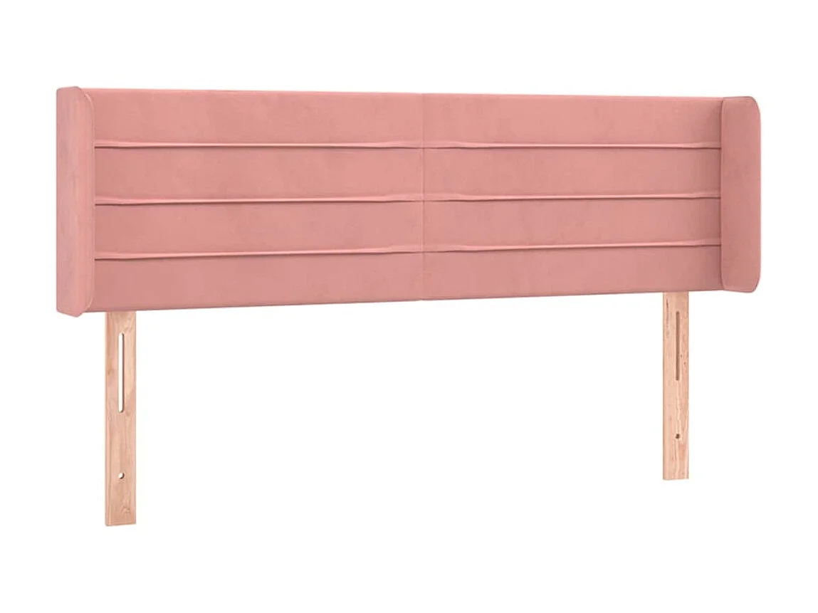 Tête de lit avec oreilles Rose 147x16x78/88 cm Velours POI15127 BonneVie Meuble