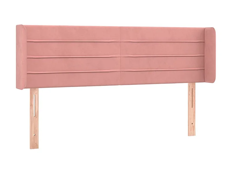 Tête de lit avec oreilles Rose 147x16x78/88 cm Velours POI15127 BonneVie Meuble