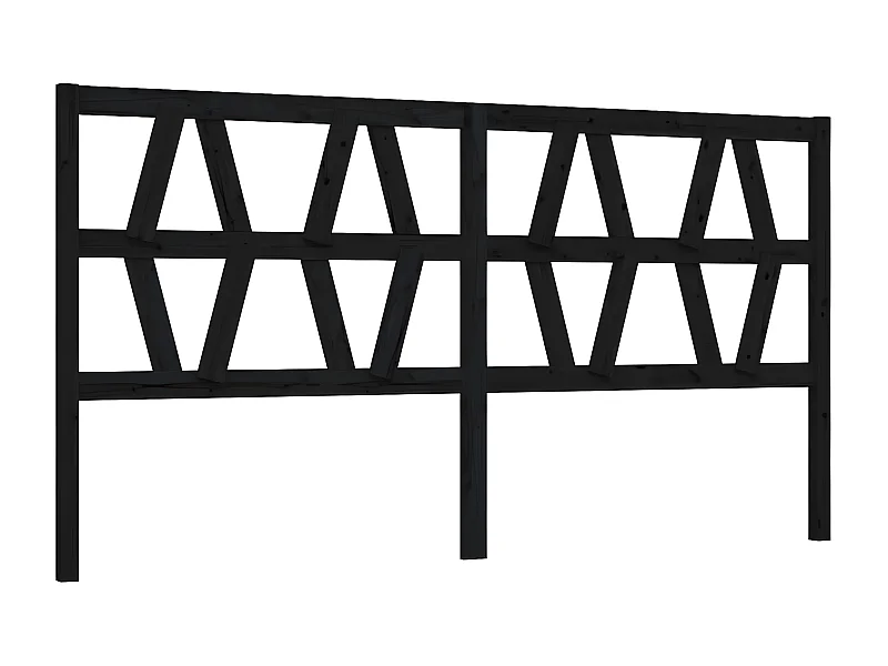 Testiera | Testata del letto per Letto Nera 206x4x100 cm in Legno Massello di Pino