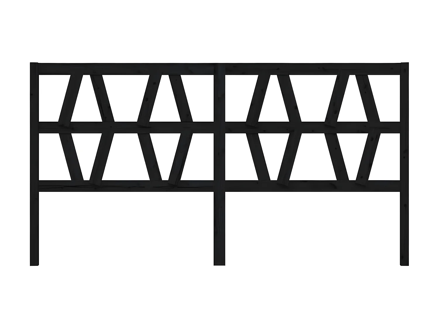 Tête de lit Noir 206x4x100 cm Bois massif de pin POI93026 BonneVie Meuble