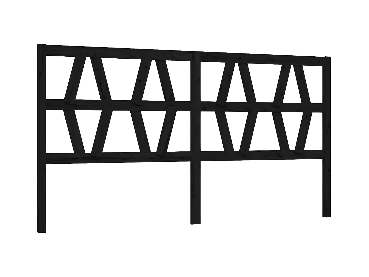 Testiera | Testata del letto per Letto Nera 206x4x100 cm in Legno Massello di Pino