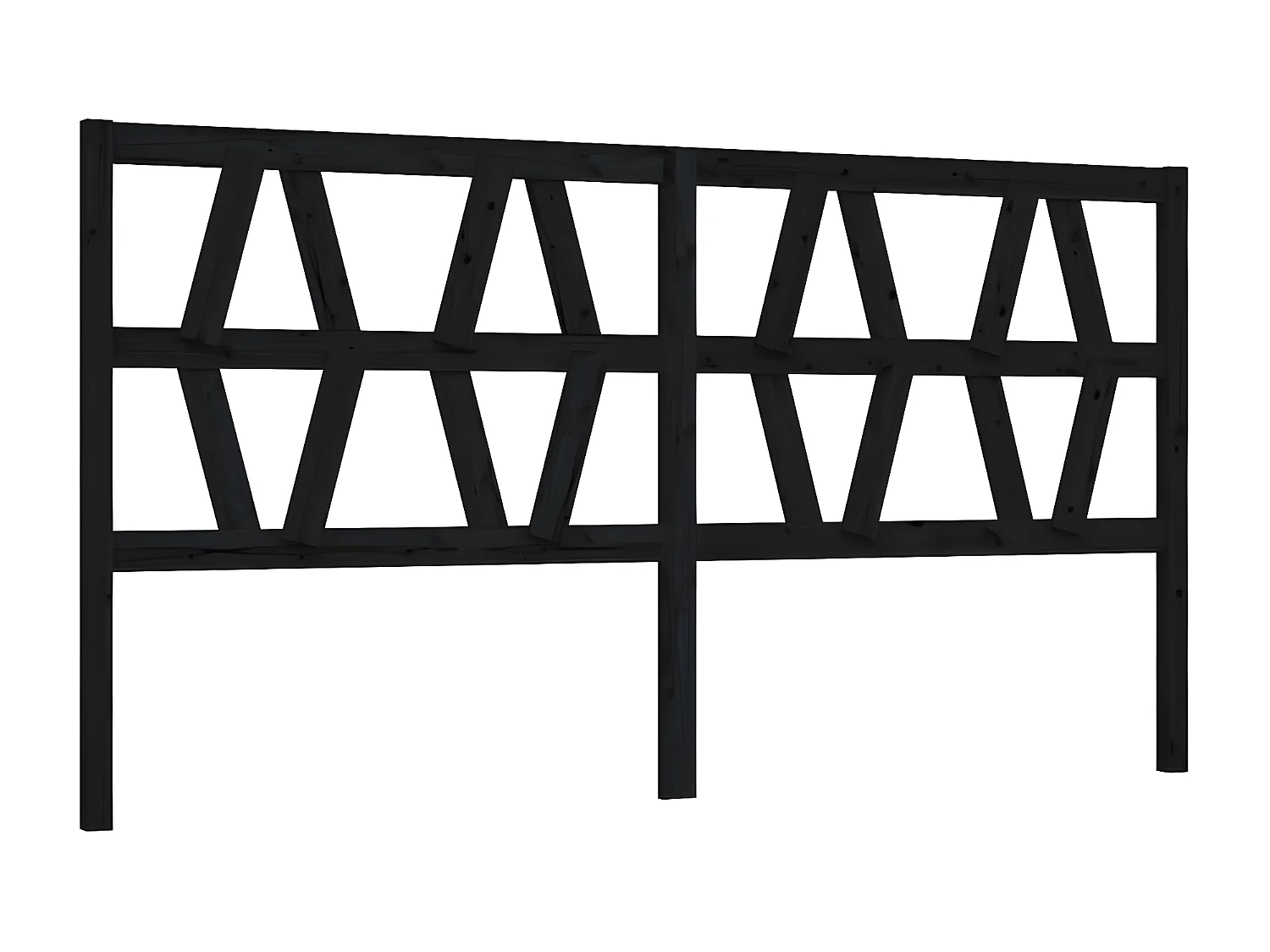 Tête de lit Noir 206x4x100 cm Bois massif de pin POI93026 BonneVie Meuble