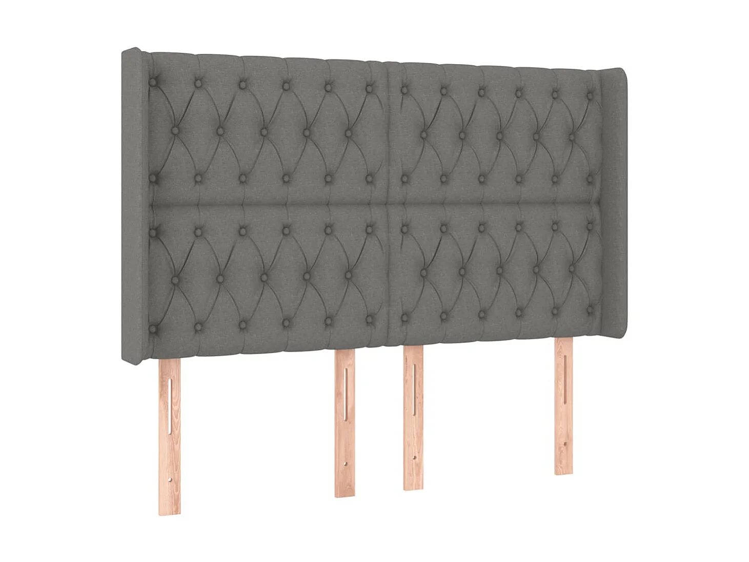 Tête de lit à LED Gris foncé 147x16x118/128 cm Tissu POI79163 BonneVie Meuble