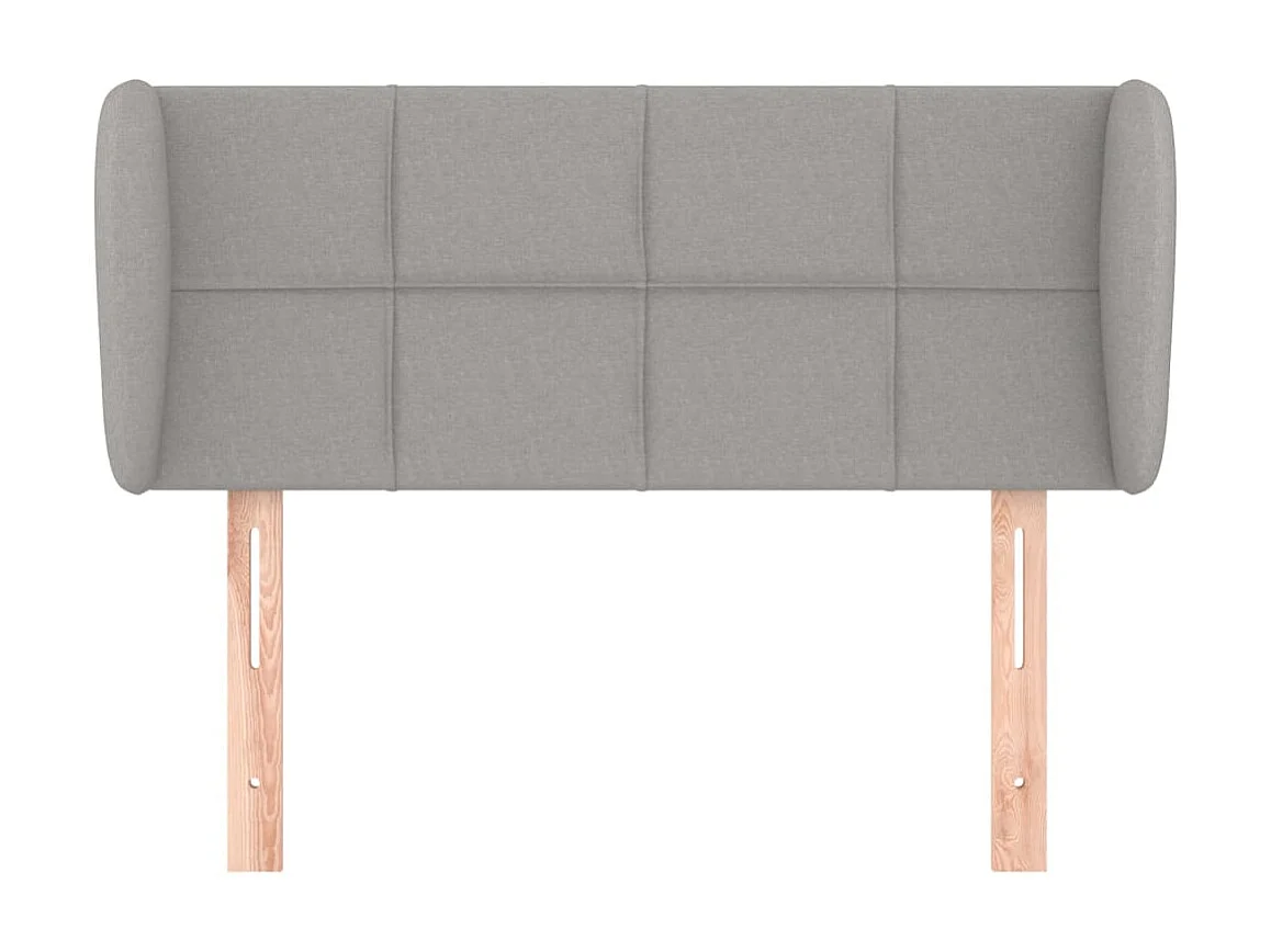 Tête de lit avec oreilles Gris clair 103x23x78/88 cm Tissu POI80259 BonneVie Meuble