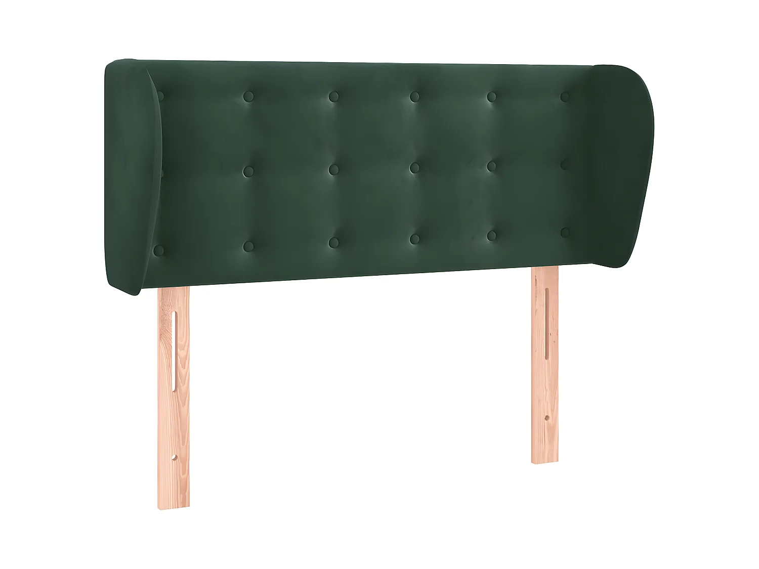 Cabeceira de cama c/ abas veludo 103x23x78/88cm verde-escuro PT458736