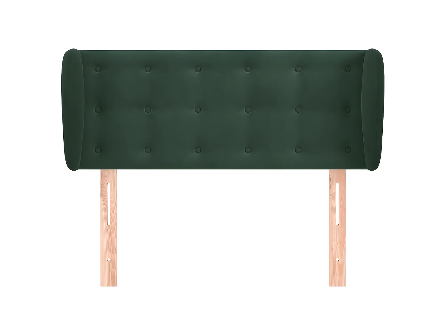 Cabeceira de cama c/ abas veludo 103x23x78/88cm verde-escuro PT458736