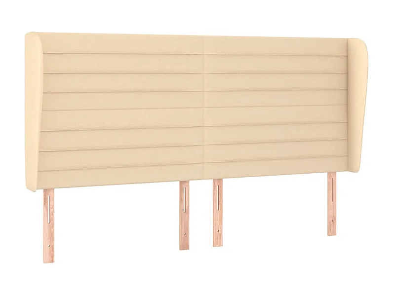 Cabecero con orejas de tela color crema 183x23x118/128 cm ES14501