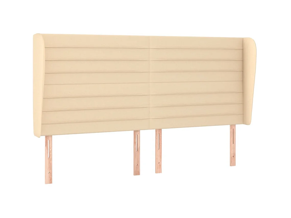 Testiera | Testata del letto ad Orecchio Crema 183x23x118/128 cm in Tessuto