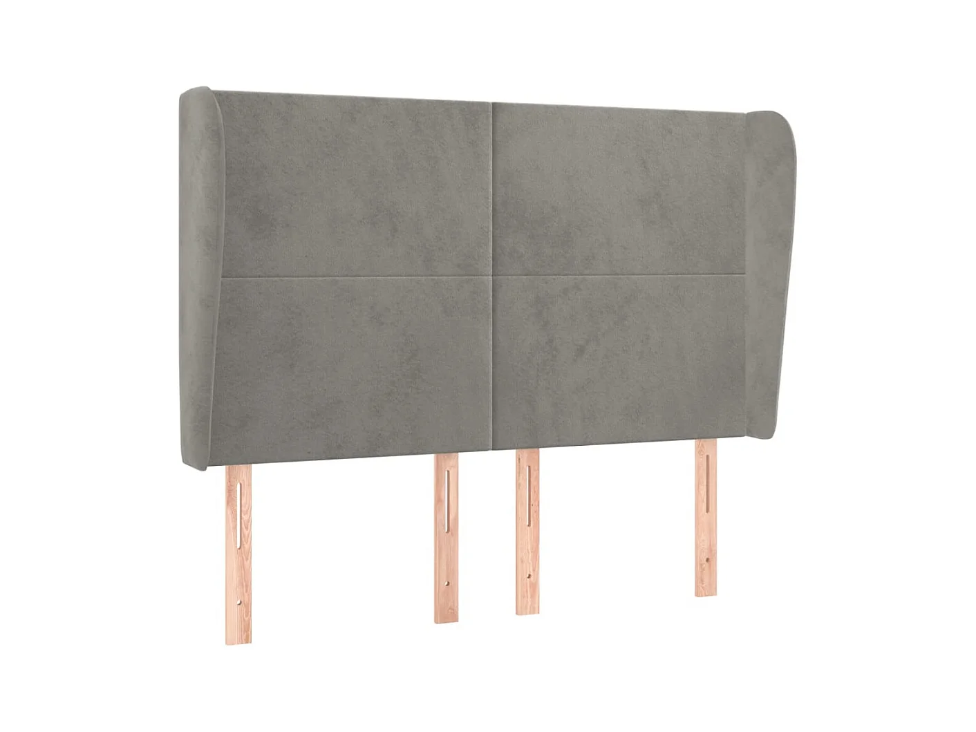 Tête de lit avec oreilles Gris clair 147x23x118/128 cm Velours POI30727 BonneVie Meuble