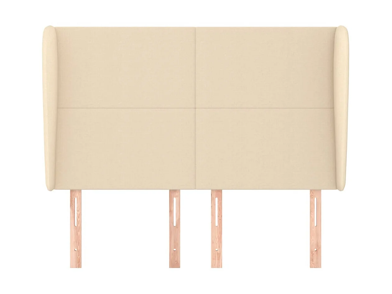 Cabecero con orejas de tela color crema 147x23x118/128 cm ES24324