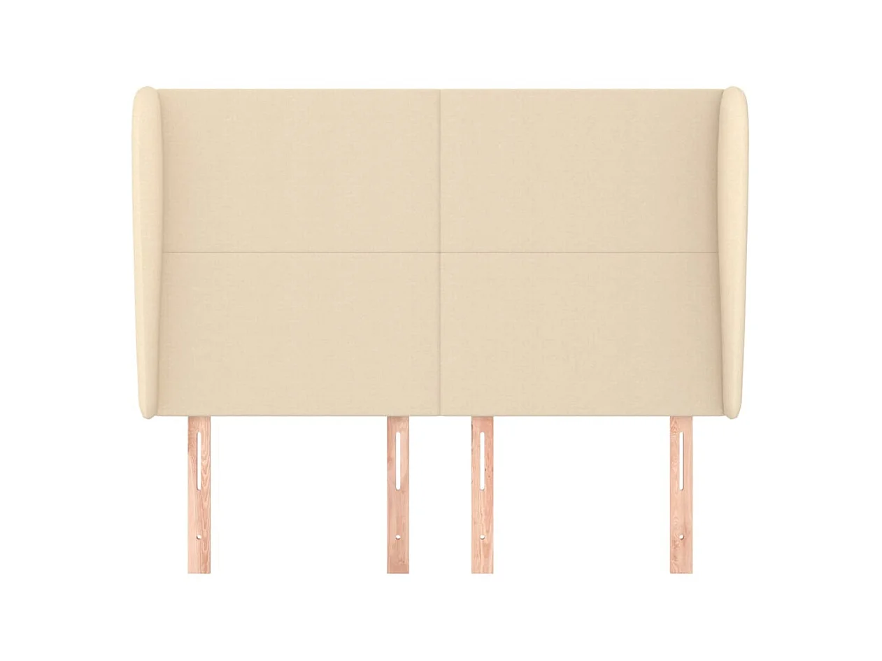 Kopfteil,Bettkopfteil mit Ohren Creme 147x23x118/128 cm Stoff -gkd226887