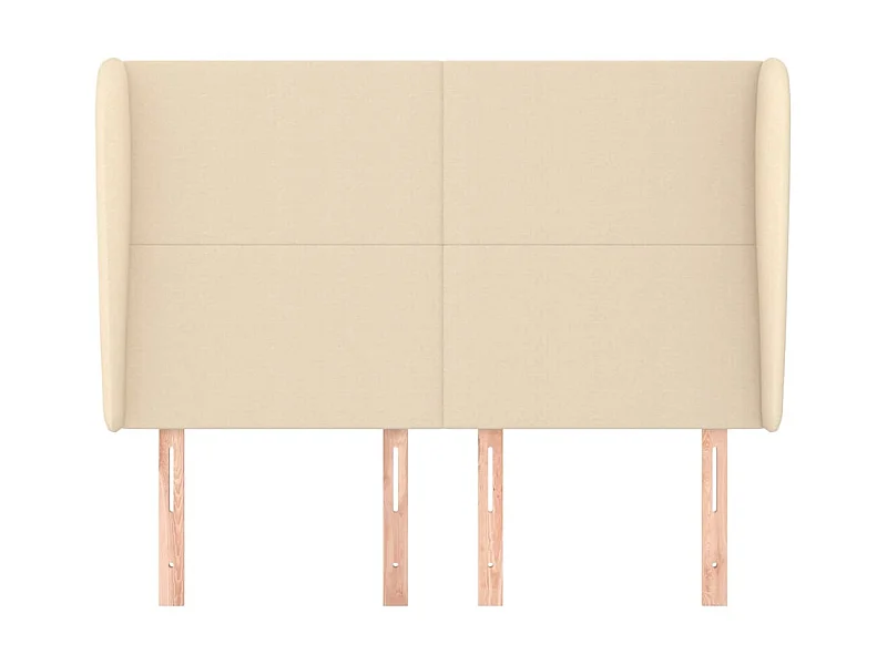 Tête de lit avec oreilles Crème 147x23x118/128 cm Tissu POI26591 BonneVie Meuble