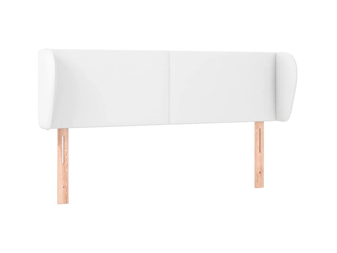 Tête de lit avec oreilles Blanc 147x23x78/88 cm Similicuir POI15802 BonneVie Meuble