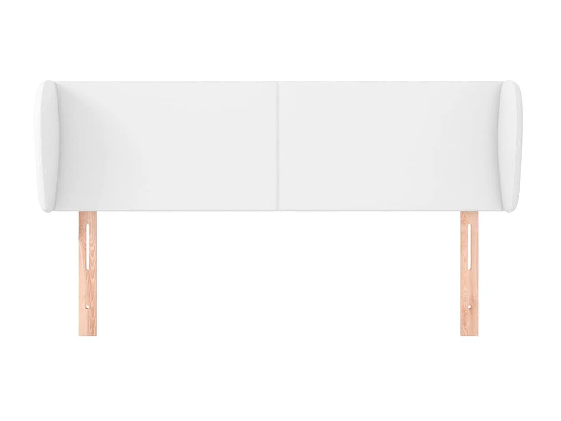 Tête de lit avec oreilles Blanc 147x23x78/88 cm Similicuir POI15802 BonneVie Meuble