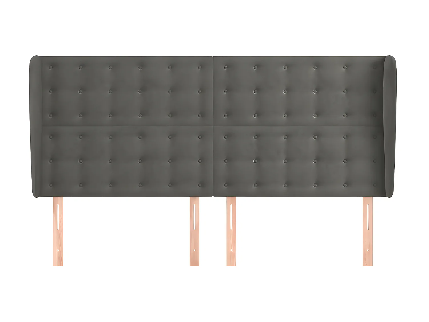 Tête de lit avec oreilles Gris foncé 183x23x118,128 cm Velours LKC77858 BonneVie Meuble