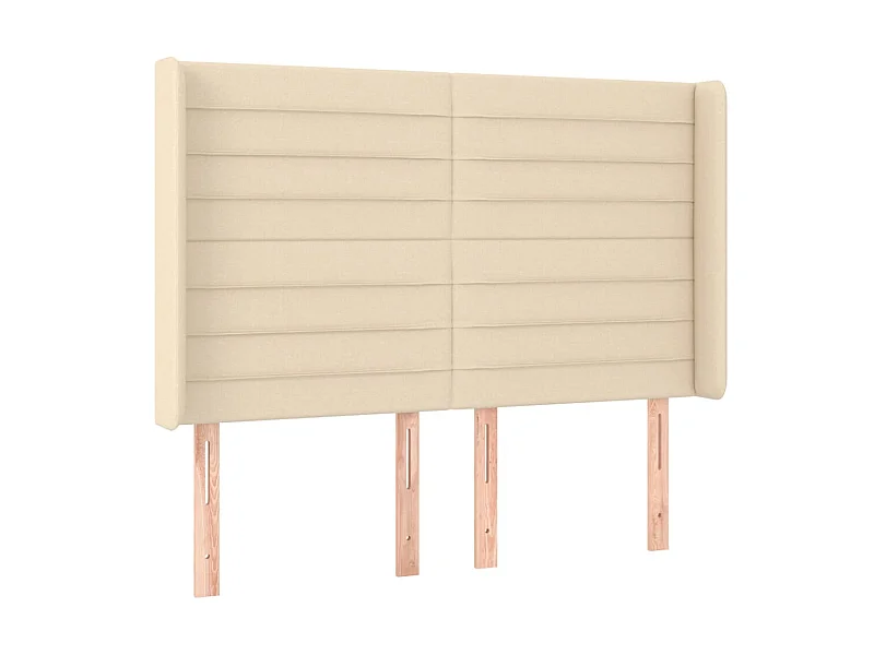 Tête de lit avec oreilles Crème 147x16x118/128 cm Tissu POI60496 BonneVie Meuble