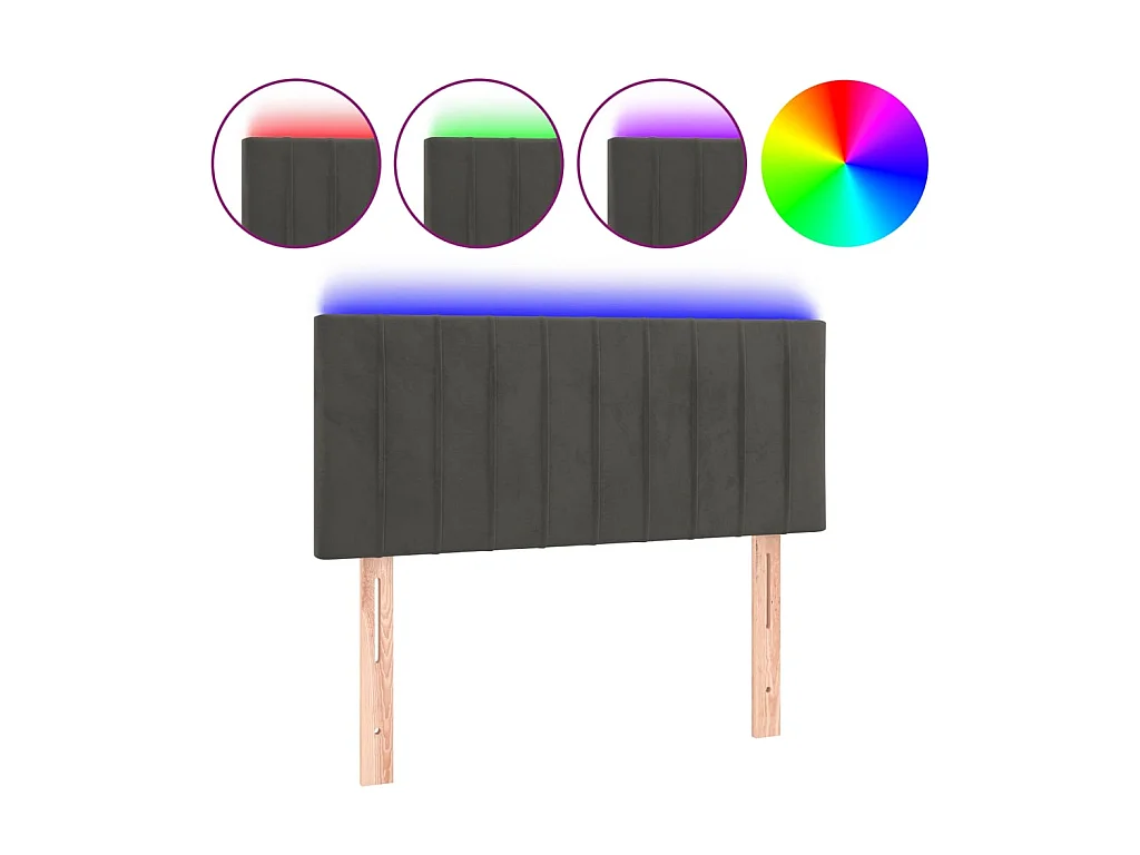 LED Kopfteil,Bettkopfteil Dunkelgrau 100x5x78/88 cm Samt -gkd588984