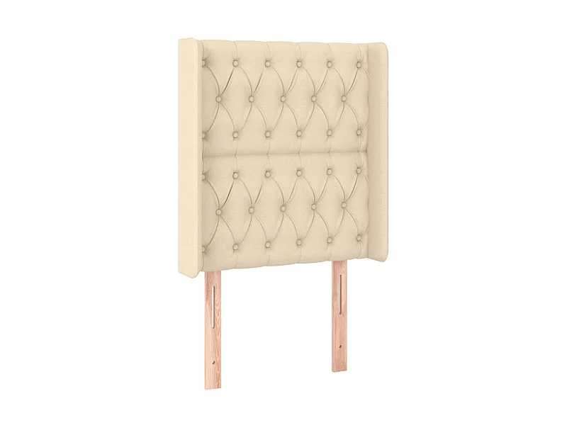 Cabecero con orejas de tela color crema 83x16x118/128 cm ES25264