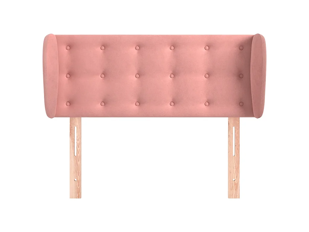Cabeceira de cama c/ abas veludo 103x23x78/88 cm rosa PT231844