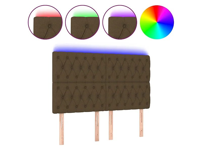 Testiera a LED Marrone Scuro 160x7x118/128 cm in Tessuto CFW589277