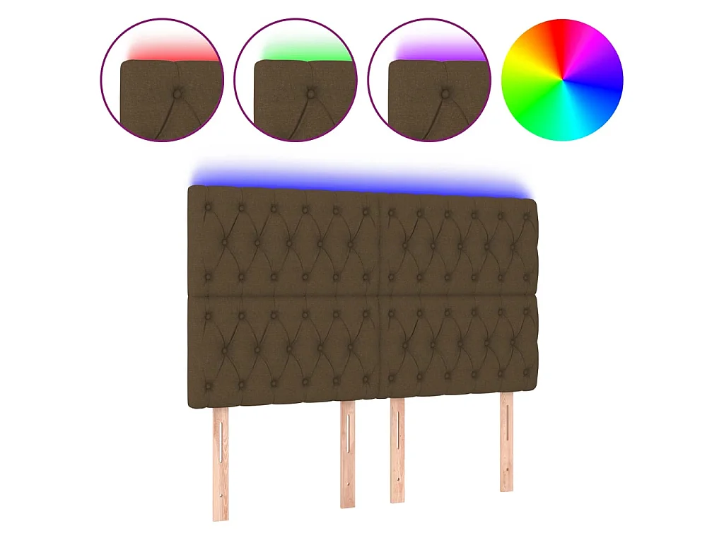 LED Kopfteil,Bettkopfteil Dunkelbraun 160x7x118/128 cm Stoff -gkd470707