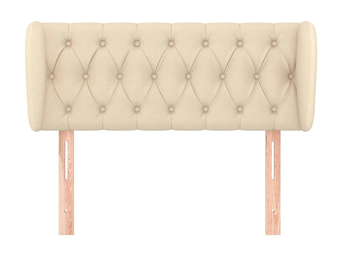 Cabeceira de cama c/ abas tecido 93x23x78/88 cm creme PT592181