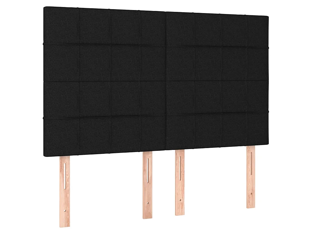 Tête de lit à LED Noir 144x5x118/128 cm Tissu POI76729 BonneVie Meuble