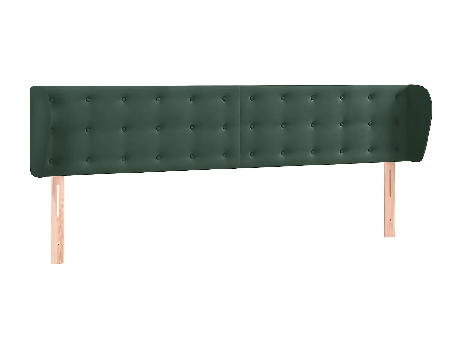 Tête de lit avec oreilles Vert foncé 203x23x78,88 cm Velours LKC90407 BonneVie Meuble