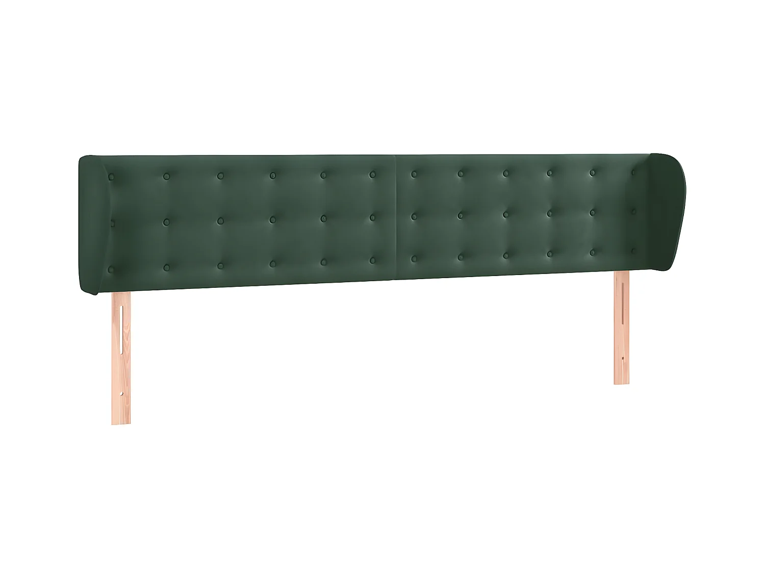 Tête de lit avec oreilles Vert foncé 203x23x78,88 cm Velours LKC90407 BonneVie Meuble