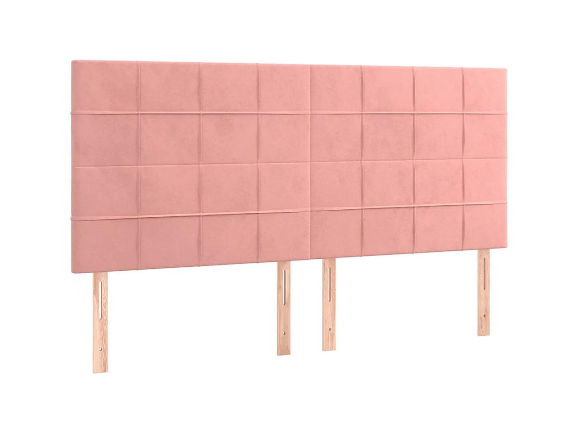 Têtes de lit 4 pcs Rose 80x5x78/88 cm Velours POI99072 BonneVie Meuble