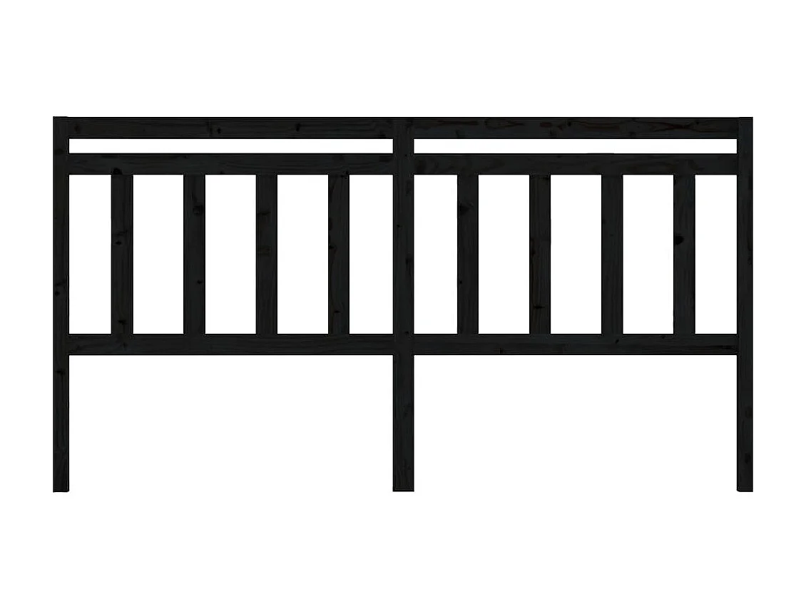 Cabeceira de cama 206x4x100 cm pinho maciço preto PT404548