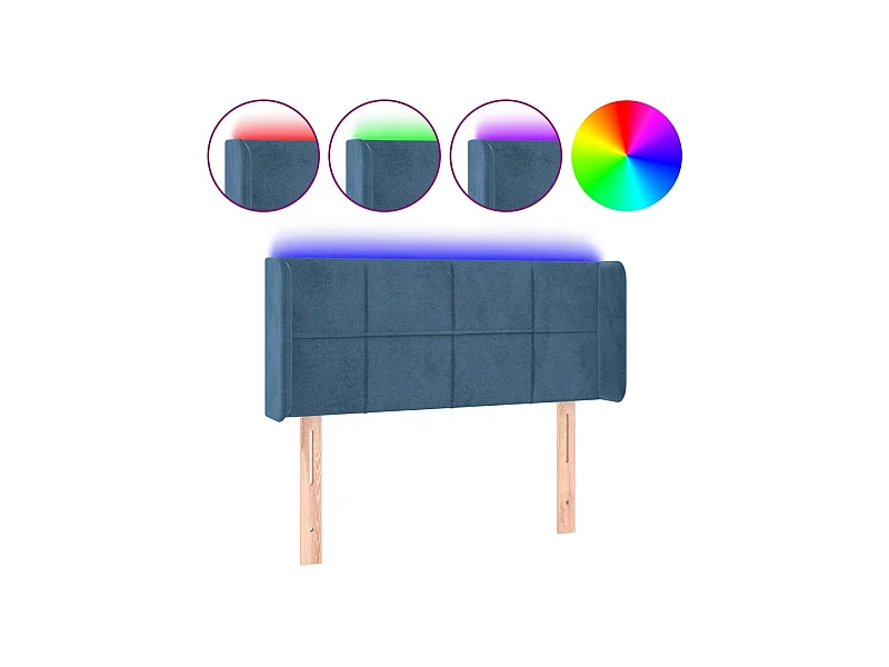LED Kopfteil,Bettkopfteil Dunkelblau 93x16x78/88 cm Samt -gkd206014