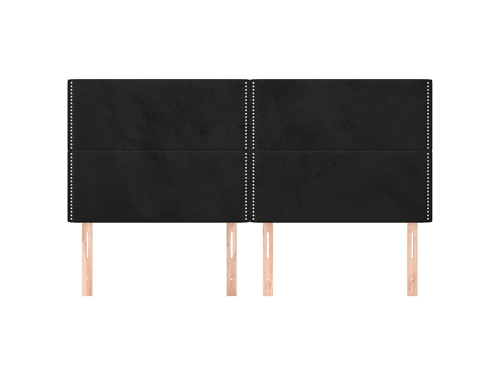 Kopfteil,Bettkopfteile 4 Stk. Schwarz 90x5x78/88 cm Samt -gkd554674