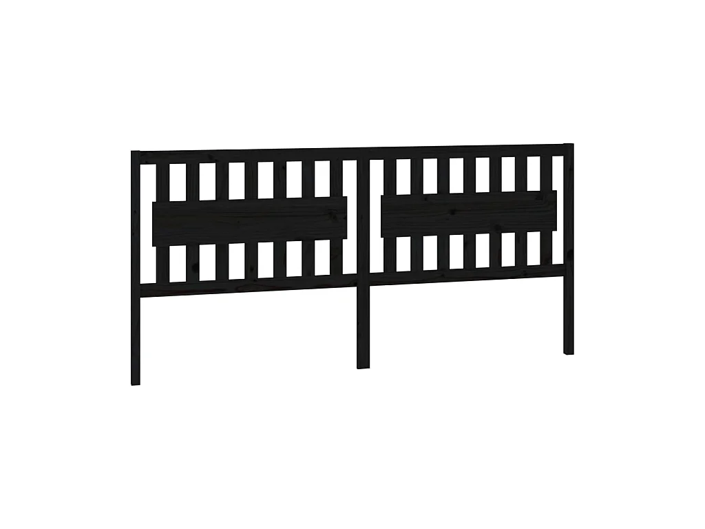 Tête de lit Noir 205,5x4x100 cm Bois massif de pin POI78442 BonneVie Meuble